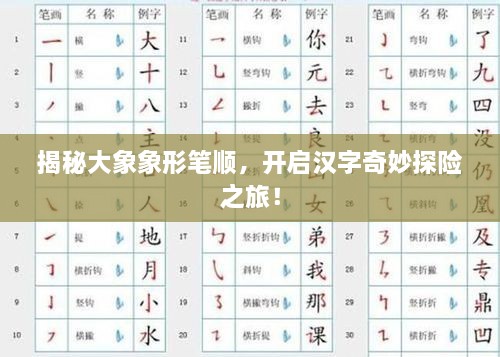 揭秘大象象形筆順，開(kāi)啟漢字奇妙探險(xiǎn)之旅！